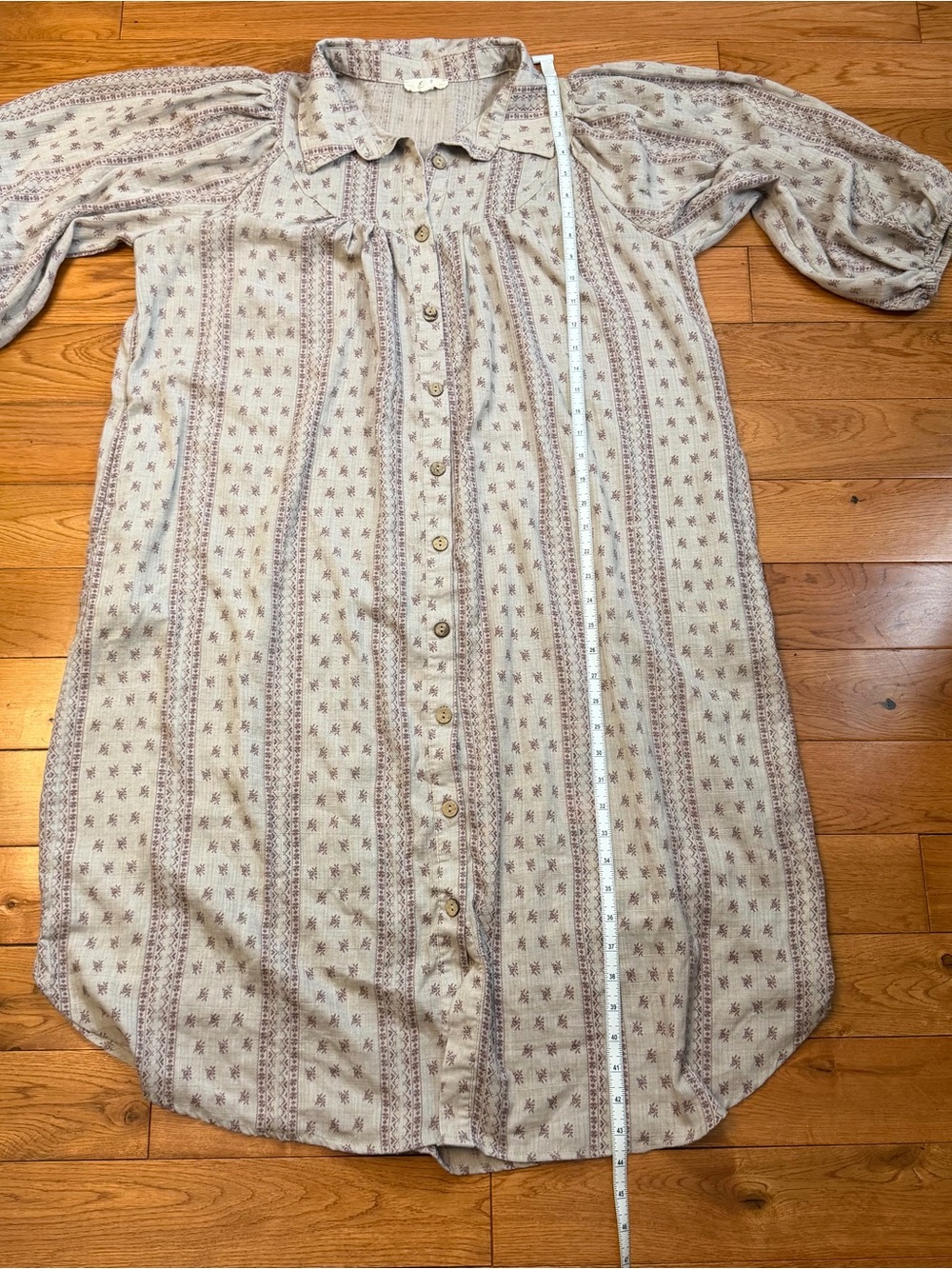 Easel Cotton Gauze Button-Down Cottagecore Dress - Picture 7 of 8